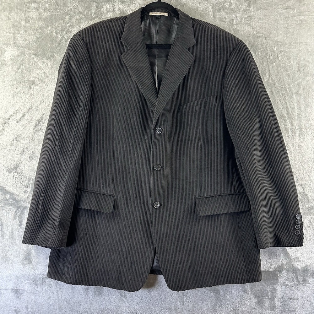 Marciani Couture Blazer Men's 48R Black Corduroy